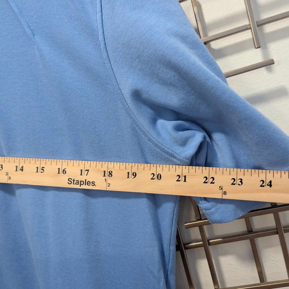 Blair Short Sleeve Butter Soft Polo Shirt‎ Light Blue Pin Tuck Women's Size L - Picture 6 of 9